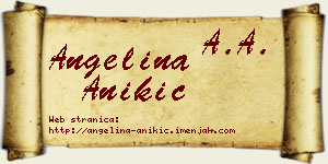 Angelina Anikić vizit kartica